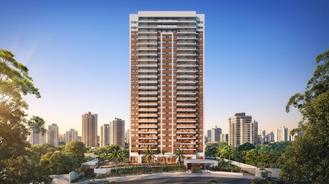 Fachada do empreendimento Rise Caminho das Árvores